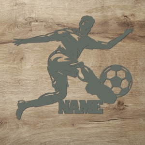 Fußball Geschenke Deko Wand Licht personalisiert mit Namen I Holz Fussball Geschenkidee zum Geburtstag für Fußballer I Batteriebetrieb zdjęcie 6