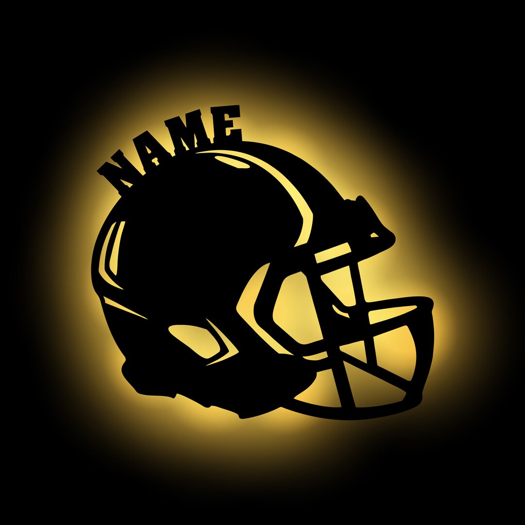 LED Football Helmet Decoration Wall Lamp Night Light Personalized With