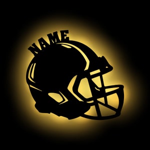 LED Football Helmet Decoration Wall Lamp Night Light Personalized with Name as Birthday Gift Birthday for Footballer