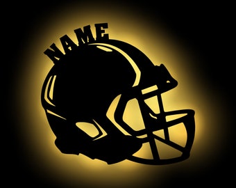 LED Football Helm Deko Wand Lampe Nachtlicht personalisiert mit Namen als Geburtstagsgeschenk Geburtstag für Footballer