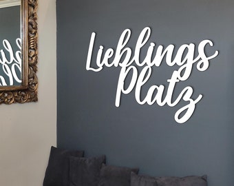 Favoriete plek wanddecoratie belettering huis decoratie gemaakt van hout XXL woonkamer appartement kantoor wanddecoratie