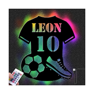 Cadeau personnalisé pour joueur de football, lampe LED à couleur changeante, signe de football, joueur de football, hommes, garçons, Club image 1