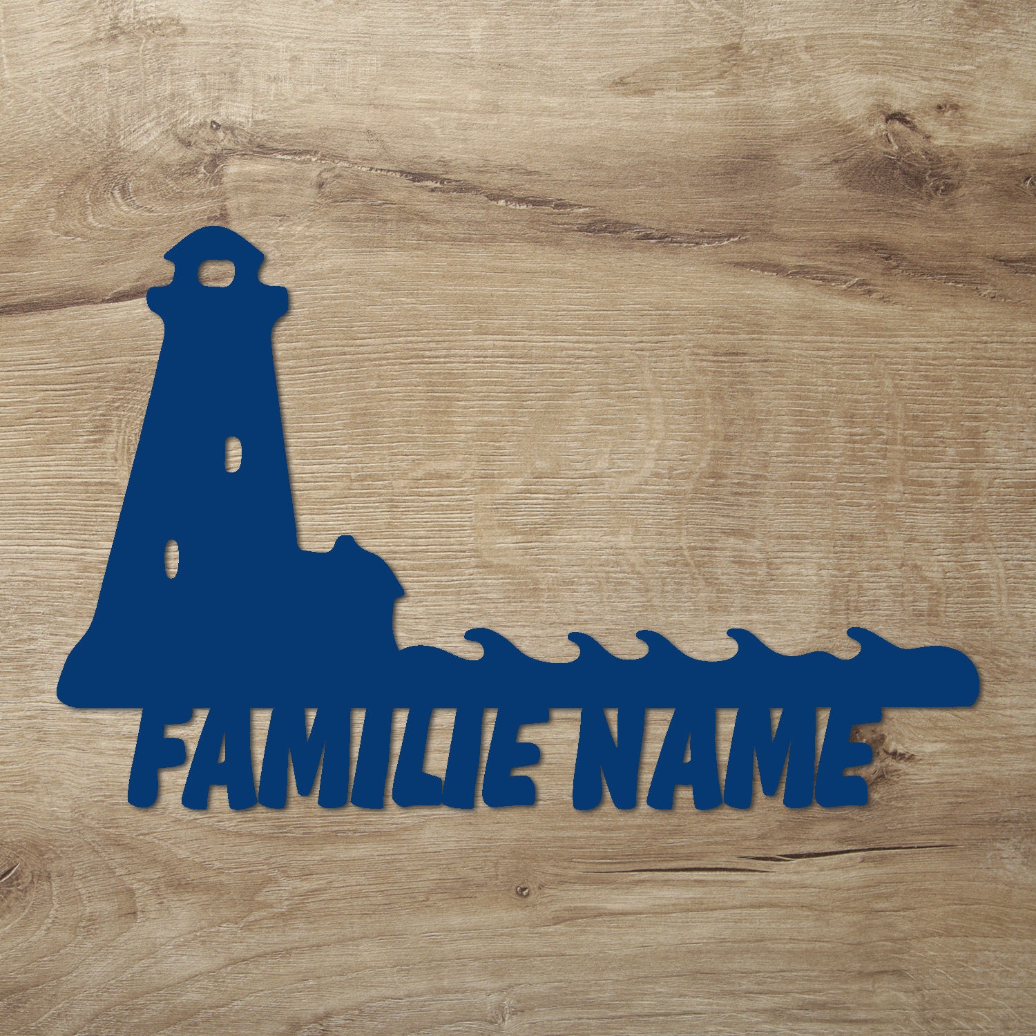 Personalisiertes Leuchtturm Nachtlicht Aus Holz - 36x36 Cm, Batteriebetrieben, Mit Namen