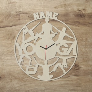 Yoga Watch Wall Decoration Personalized with Name I Gift Gift Idea for Kids & Adults I Battery Operation