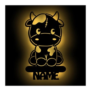 Cows Children&#39;s Lamp Gifts Boy & Girl Night Light Wall Decoration I Battery Operated Children&#39;s Room