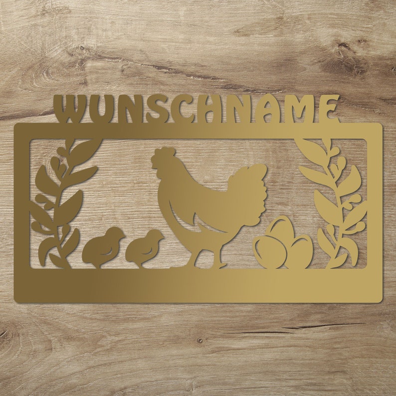 Hühnerfarm Geschenk personalisiert mit Namen I Holz Wand Lampe Geschenkideen Hühnerfreunde Hühner Huhn für Erwachsene & Kinder I Batterie Bild 5