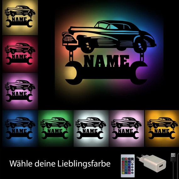 Auto Mechaniker Männer Deko Geschenke USB Farbwechsel Lampe - .de