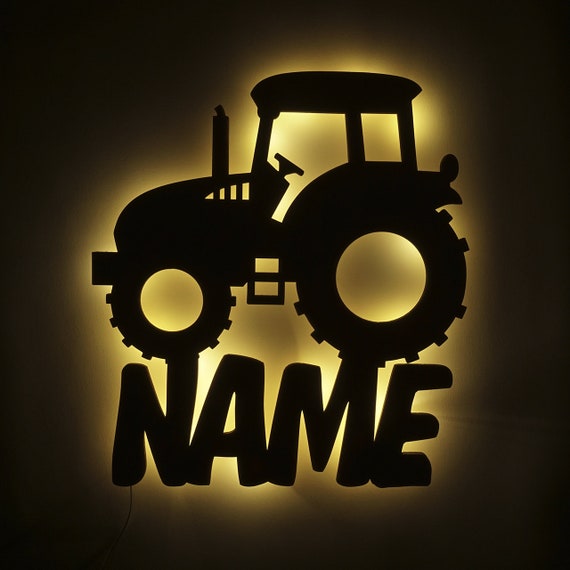 LED Tractor Wood Wall Lamp Night Light Snooze Light Personalized