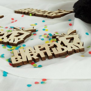 Table decoration table decoration birthday Happy Birthday lettering made of wood with year personalized