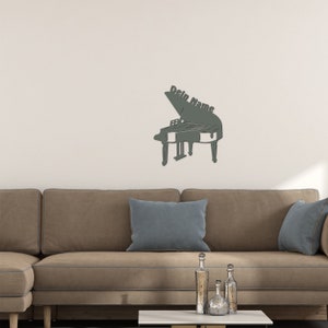 Klavier Piano Geschenke Deko Wand Licht personalisiert mit Namen I Holz Geschenkideen zum Geburtstag für Musiker I Batteriebetrieb Bild 3