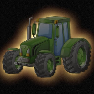 Tractor snooze light I decoration room night light gifts for birth baptism birthday I LED lamp battery operation