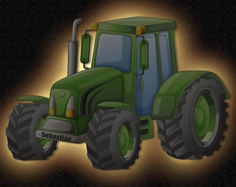 Tracteur snooze light I décoration chambre veilleuse cadeaux pour naissance baptême anniversaire I lampe à LED fonctionnement sur batterie