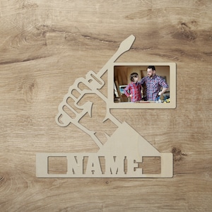 Craftsman wood picture frame personalized with name I Gifts for craftsmen