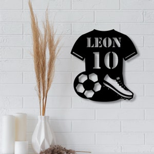 Personalized Gift for Soccer Player Footballer LED Color Changing Lamp Coach Football Sign Soccer Player Men Boy Boys Club image 5