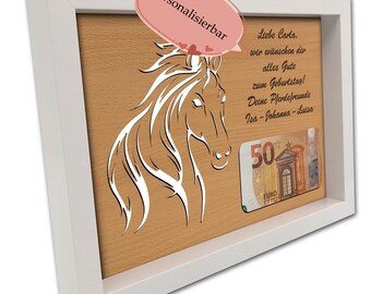 Geldcadeau voor paardeneigenaren voor een verjaardag I Verjaardagscadeaus voor paarden I Geldverpakkingen I Cadeaus voor paardenliefhebbers I Geld I Gepersonaliseerd