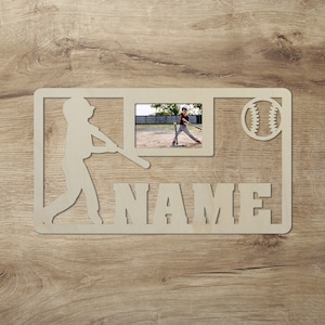 Baseball Gift Picture Frame Personalized with Name I for Birthday Anniversary Christmas I 10 x 15 cm Photos