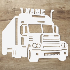 LED LKW Holz Deko Wand Lampe Nachtlicht Schlummerlicht personalisiert mit Namen I Geschenke für LKW Fahrer I Batteriebetrieben Bild 6