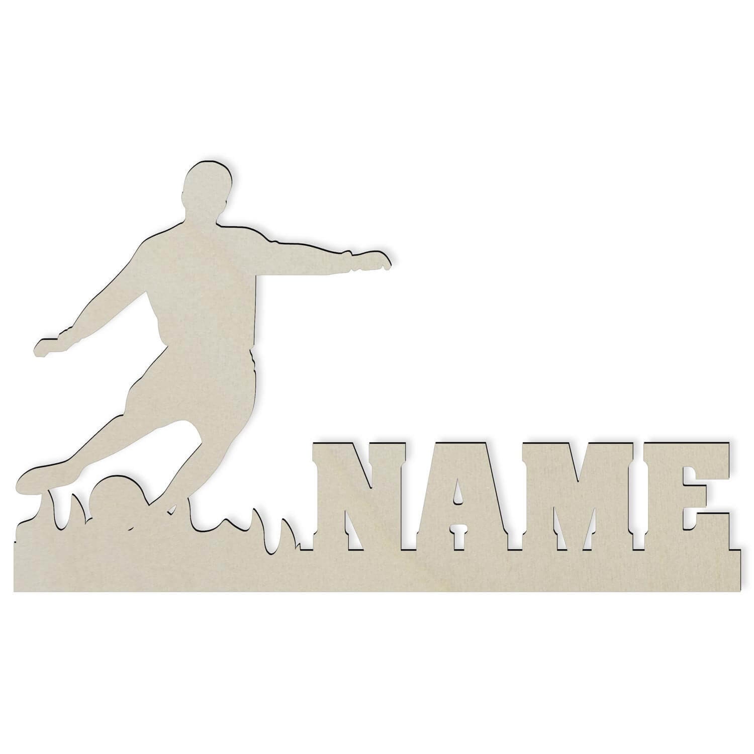 Lampe Murale LED Personnalisée Football Avec Prénom - Veilleuse Déco Bois | Cadeau Personnalisé Sport
