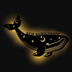 LED Wal Deko Wand Lampe Nachtlicht Schlummerlicht personalisiert mit Namen I Geschenk für Kinder & Erwachsene I Batteriebetrieb