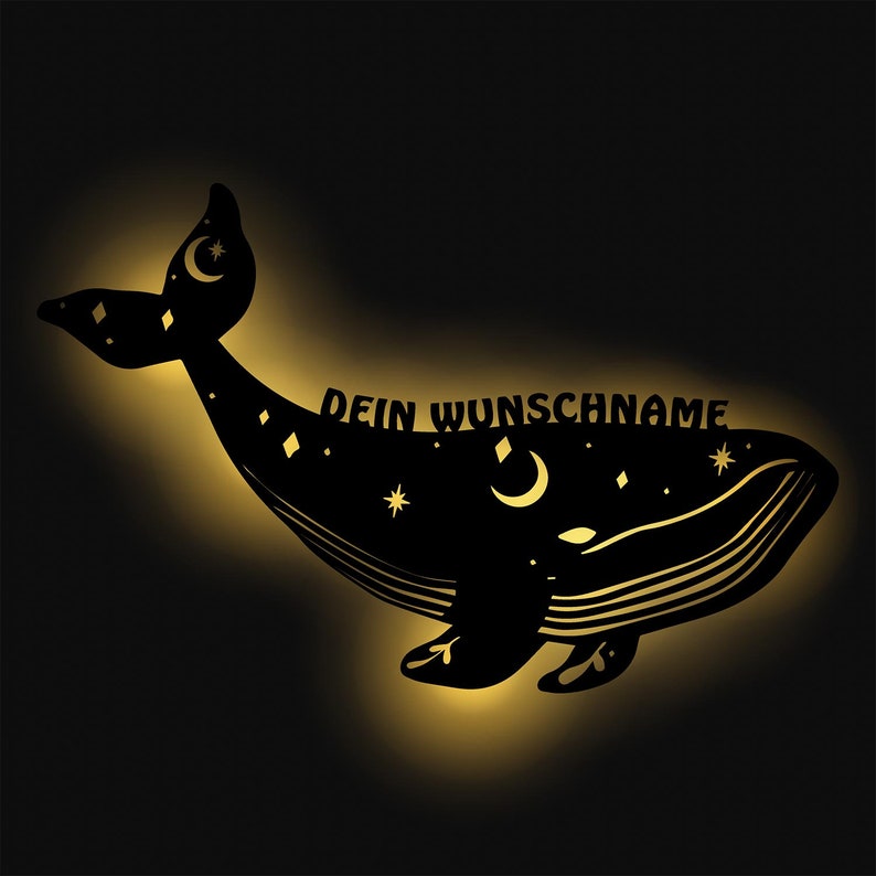 LED Wal Deko Wand Lampe Nachtlicht Schlummerlicht personalisiert mit Namen I Geschenk für Kinder & Erwachsene I Batteriebetrieb Bild 1