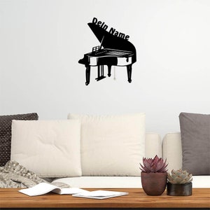 Klavier Piano Geschenke Deko Wand Licht personalisiert mit Namen I Holz Geschenkideen zum Geburtstag für Musiker I Batteriebetrieb Bild 2