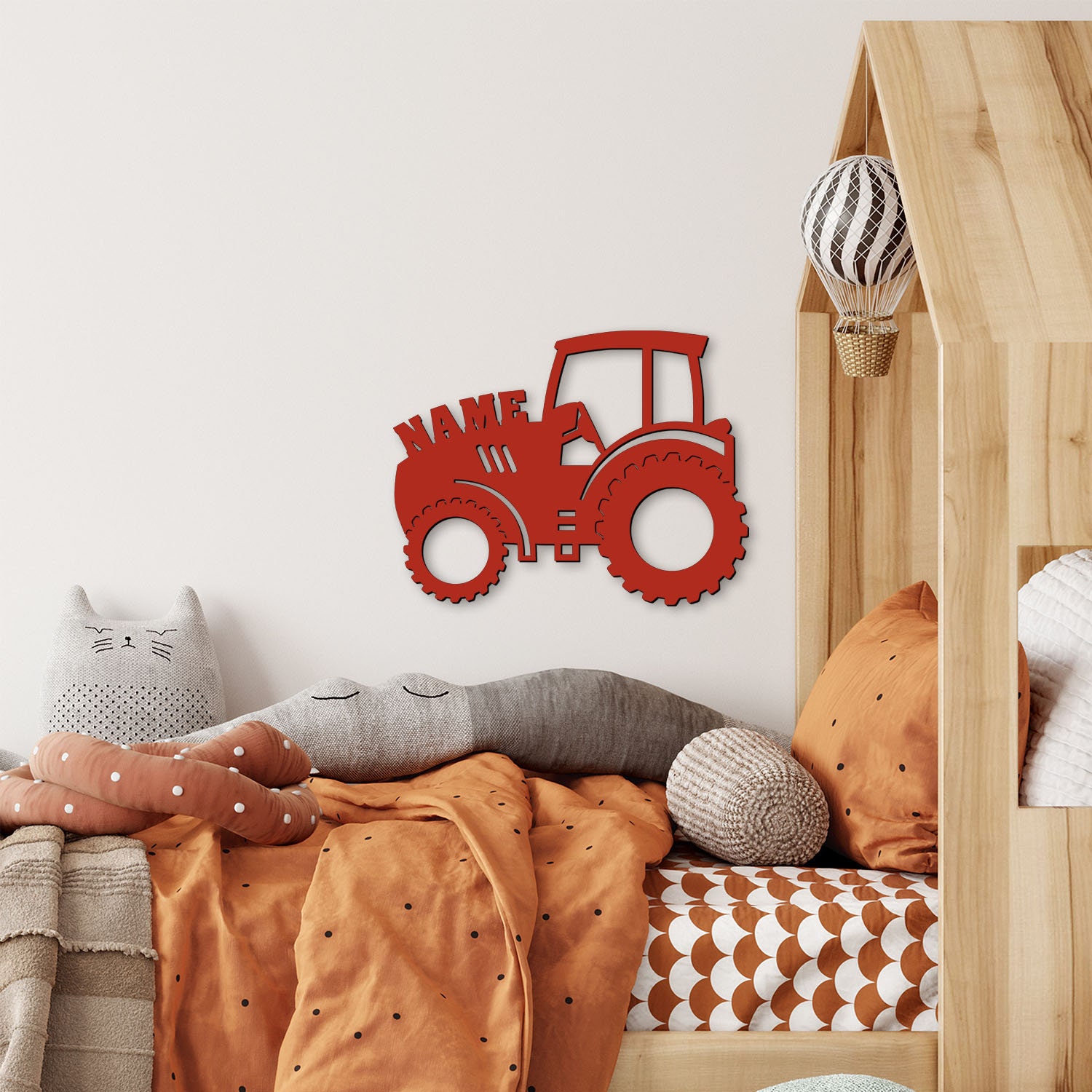 Wooden wall lamp children's room  Tractor - natural –  ®