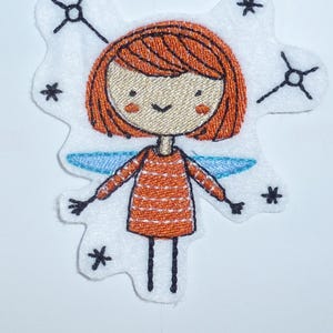 Engel Fee Elfe Weihnachten Aufnäher Bügelbild ca. 8x7,5 cm Patch zum aufbügeln Flicken Kartenbasteln