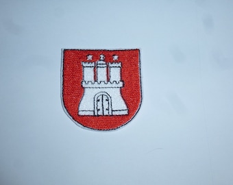 Wappen Hamburg Landeswappen Patch Aufnäher zum Bügeln 5 x 5,5 cm