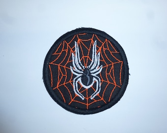 Spider Spinne Button nachtleuchtend Aufnäher aufbügeln 7 cm Patch Flicken