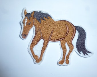 Pferd reiten Reitpferd 10 x 7,5 cm Aufnäher zum bügeln Patch