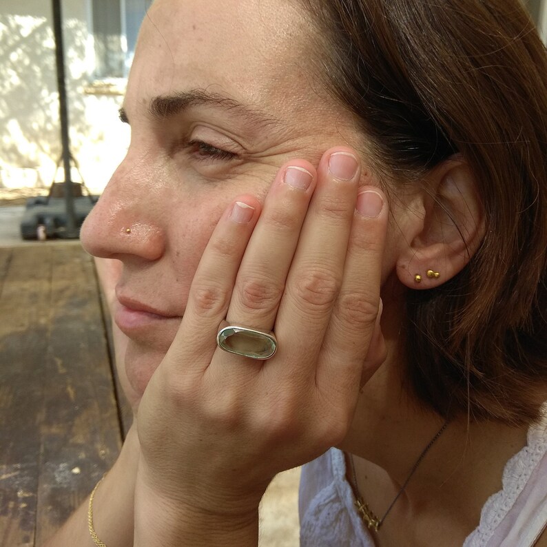stone ring aquamarine Israely Jewelry aquamarine ring silver statment ring. silver gemstone ring statement ring