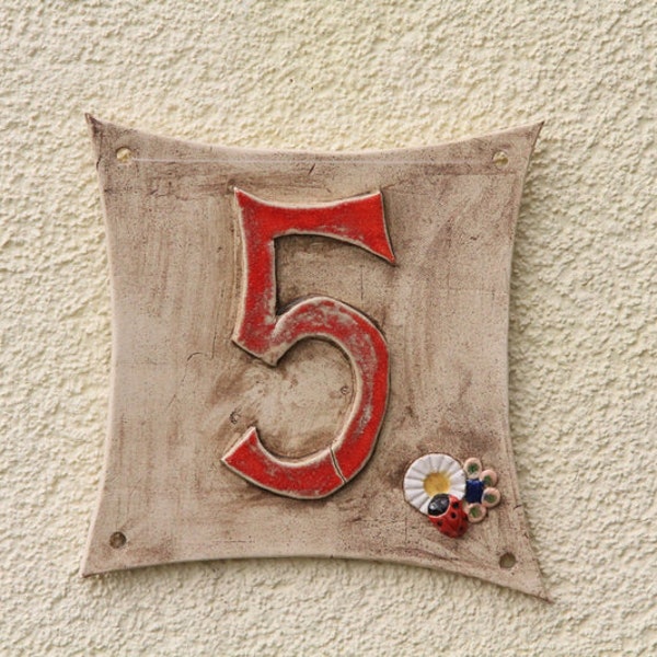 Hausnummer Schild, Klingelschild, Keramik, ton, handgemacht