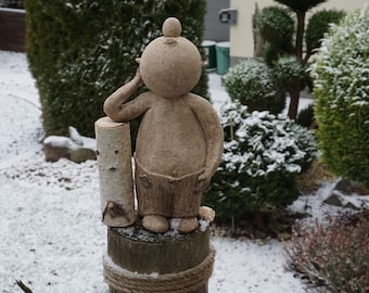 Sternengucker mit Arm auf dem Holz, Ton, Keramik, handgemacht