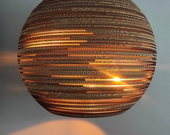 Round hanging lamp made of cardboard - SFERA 75