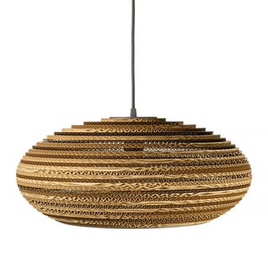 Candeeiro suspenso de cartão, iluminação doméstica minimalista, abajur natural ecológico - PEDRA 45