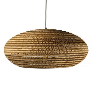 Candeeiro suspenso de cartão, iluminação doméstica minimalista, abajur natural ecológico - PEDRA 55