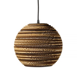 Candeeiro suspenso de cartão, iluminação doméstica minimalista, abajur natural ecológico - SFERA 25