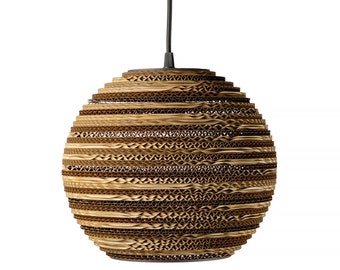 Hängende runde Lampe aus Pappe, Decore-Licht für zu Hause, umweltfreundlicher natürlicher Lampenschirm - SFERA 25