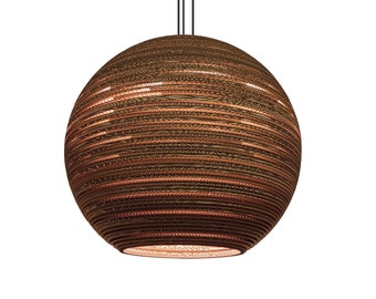 Round hanging lamp made of cardboard - SFERA 65