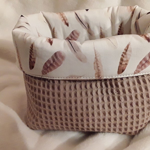 Utensilo Fabric Basket Basket Wendeutensilo light brown Feathers