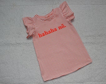 Basic shirt oranje ruche mouwen