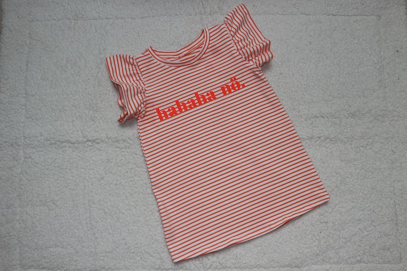 Basic Shirt orange Rüschenärmel Bild 1