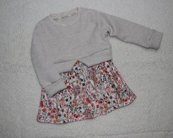 Pull fille "pré de fleurs"