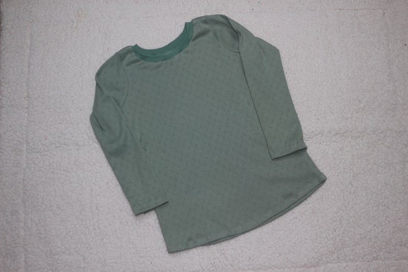 Basic Langarm-Shirt Lochjersey salbei Bild 1