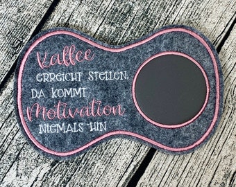 Geschenk für Kollegen | Untersetzer aus Filz mit Kaffee Spruch | individuelle Deko für den Schreibtisch