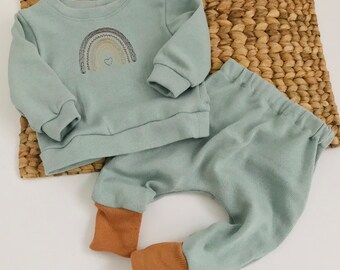 Ensemble pull chemise et pantalon bébé 62/68 prêt à être expédié