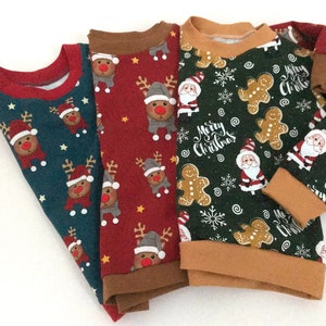 Sweatshirt Pullover Shirt Baby Kind 62-110 Weihnachtspullover Petrol