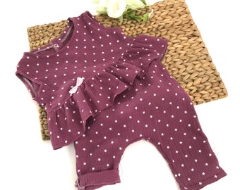 Baby-Set aus Musselin Bluse plus Hose Größe 74/80