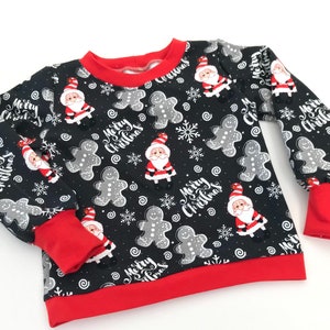 Sweatshirt Pullover Shirt Baby Kind 62-110 Weihnachtspullover Lebkuchen schwarz