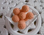 5 crochet beads peach crochet balls
